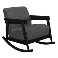 gervasoni - fauteuil à bascule brick 307 - marron/tissu c jack marrone/lxhxp 71x87x112cm/structure chêne laqué en noir